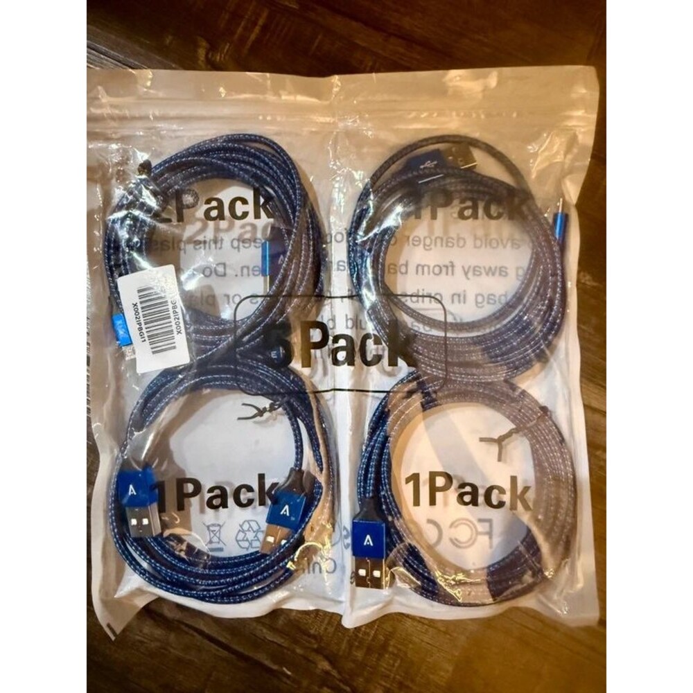 4-Pack USB Charging/Data Cable Bundle